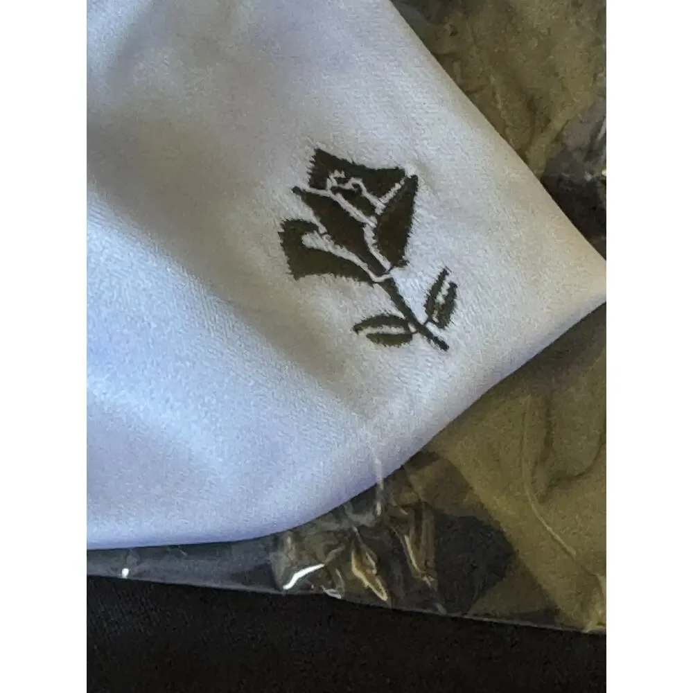 NWT Lancôme Large White With Black Flower Hair Bow Clip Bar Closure ￼